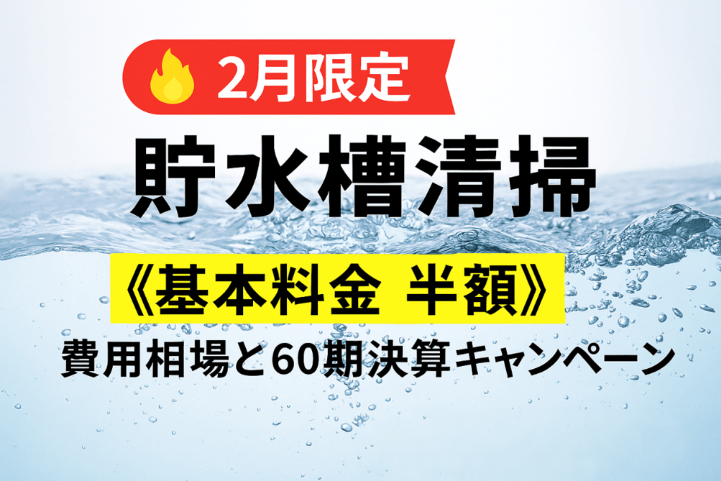 貯水槽清掃の費用相場と、60期決算キャンペーンのご案内（大阪・関西の施設向け）